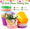 32 Set Garden Plastic Pot Craft Kit DIY Flower Plant Crafts Nursery Pots with Stickers Flower Planting Growing Kit for Spring Summer Home Classroom School Creative DIY Art Project Activities
